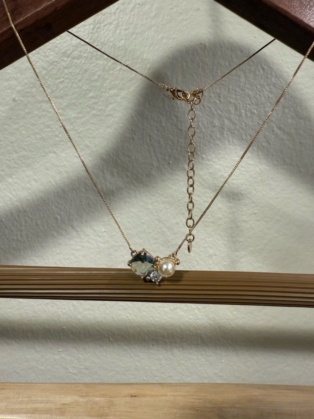 Olive & Piper Gold Layered Necklace with Pearl and Gem Accent